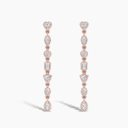 Pair of rose gold and diamond earrings 