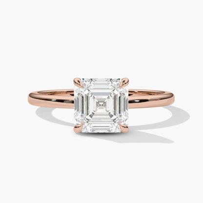 Asscher Diamond Solitaire Diamond Ring