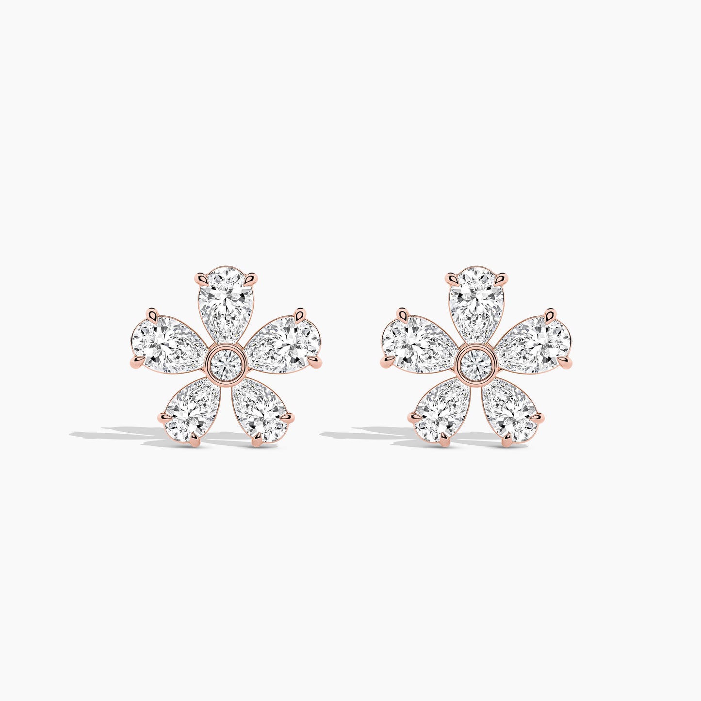 diamond flower earrings