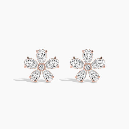 diamond flower earrings