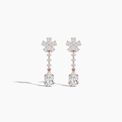 Pure silver drop earrings