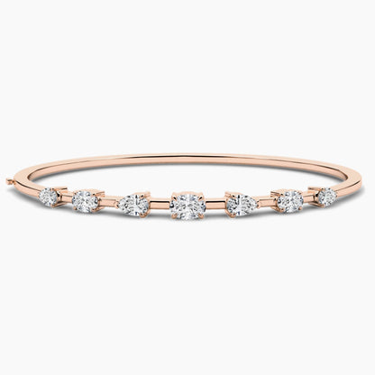 Cluster Diamond Bangle Bracelet