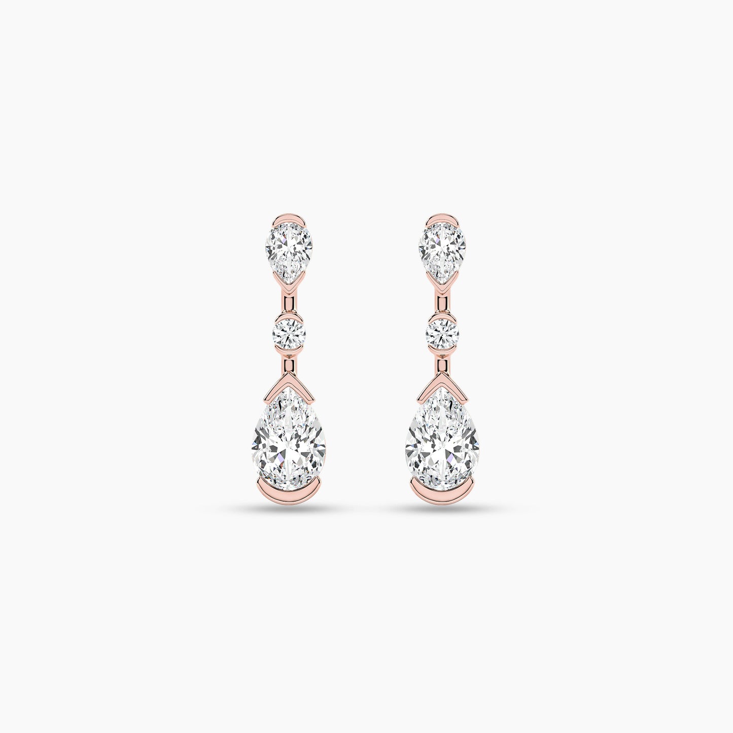 silver drop earrings rose gold