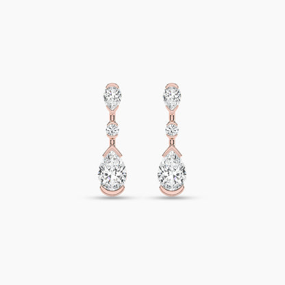 silver drop earrings rose gold