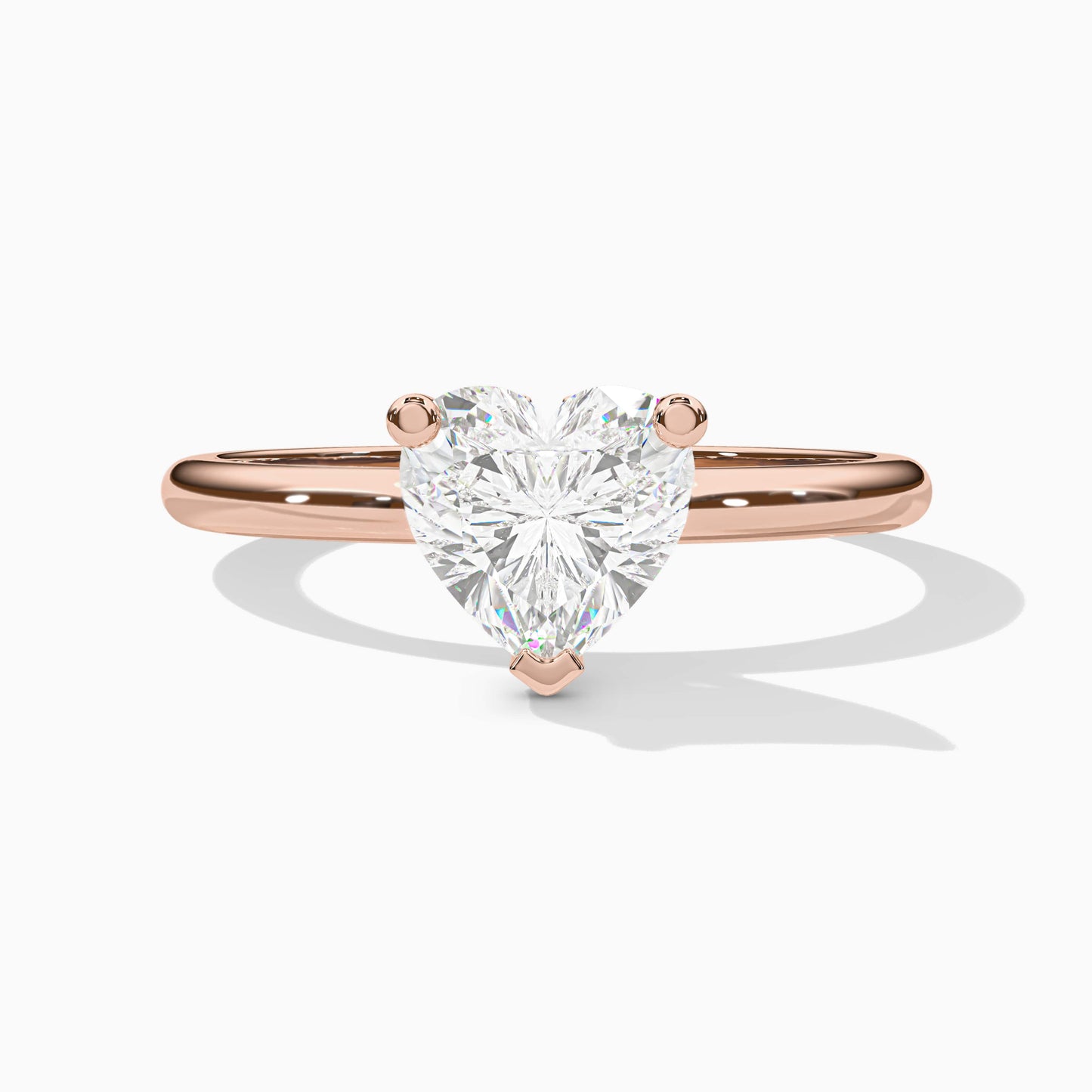 rose gold plated heart shape ring