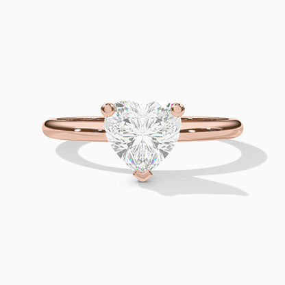 rose gold plated heart shape ring