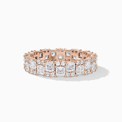 Rose gold-plated ring with diamonds 
