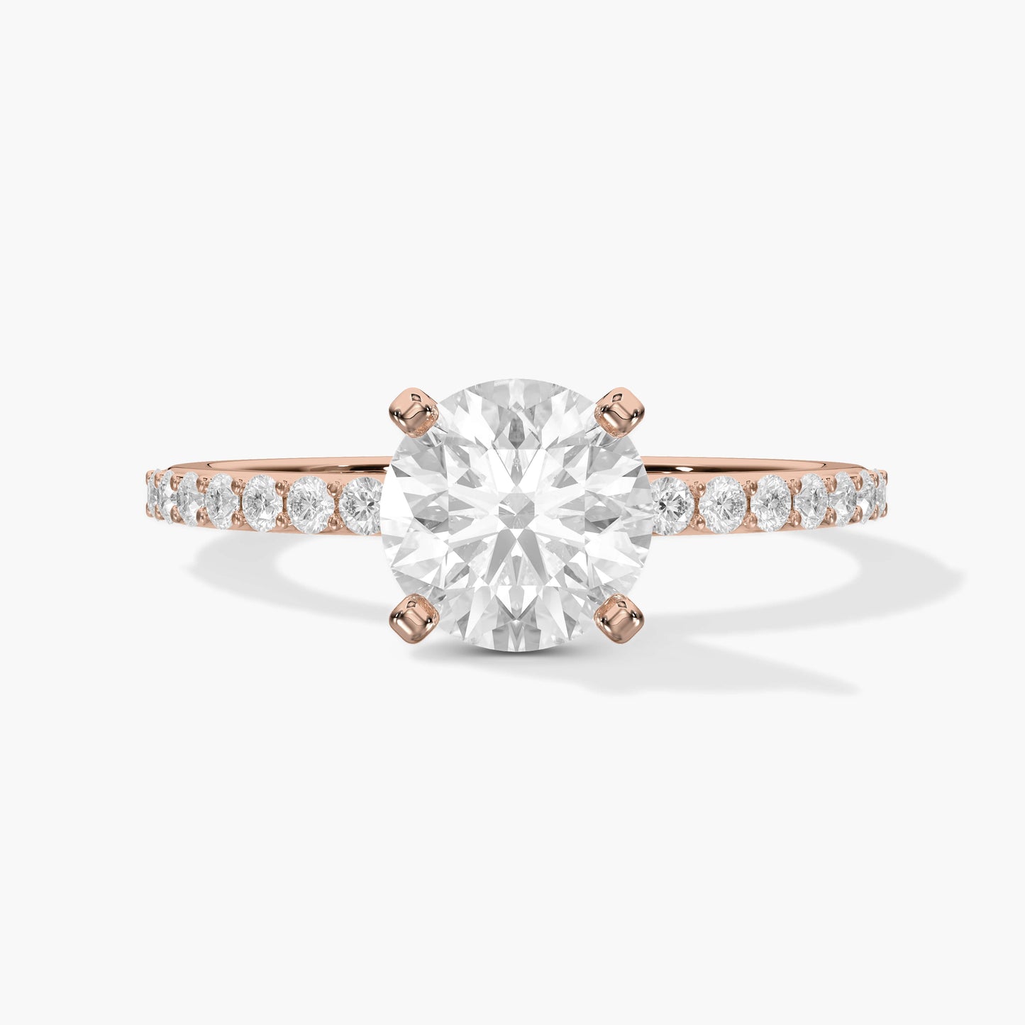 Round Solitaire Diamond Ring Silver