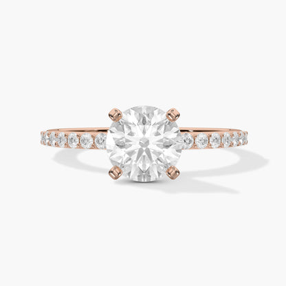 Round Solitaire Diamond Ring Silver
