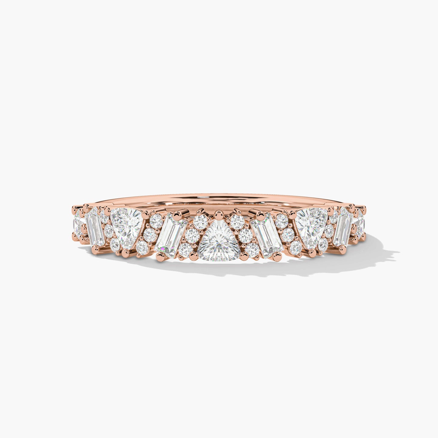 Rose gold ring with diamonds 