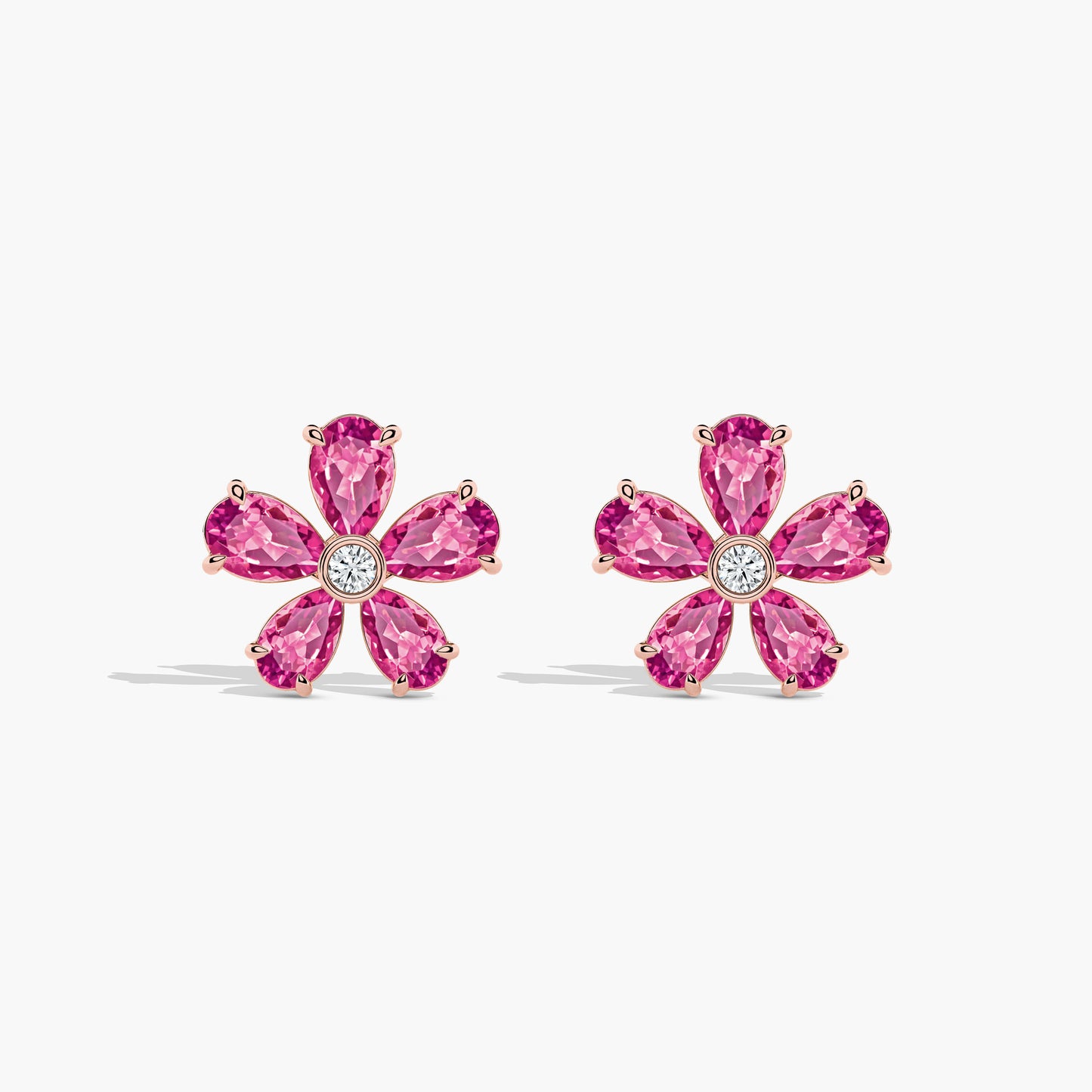 diamond flower earrings