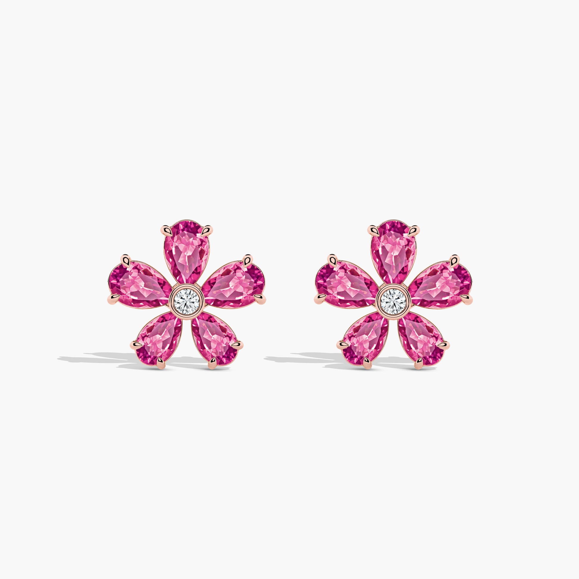 diamond flower earrings