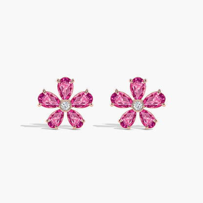 diamond flower earrings