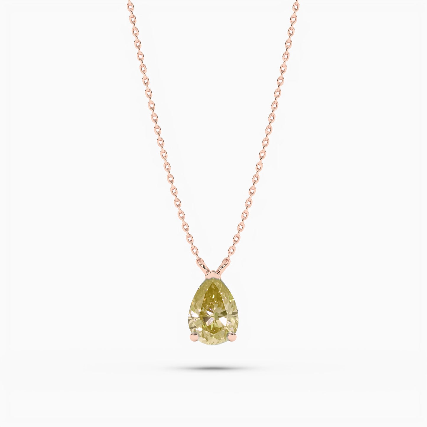 Rose gold-plated diamond yellow pendant