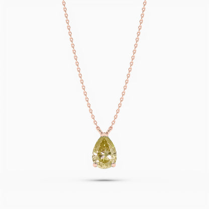 Rose gold-plated diamond yellow pendant