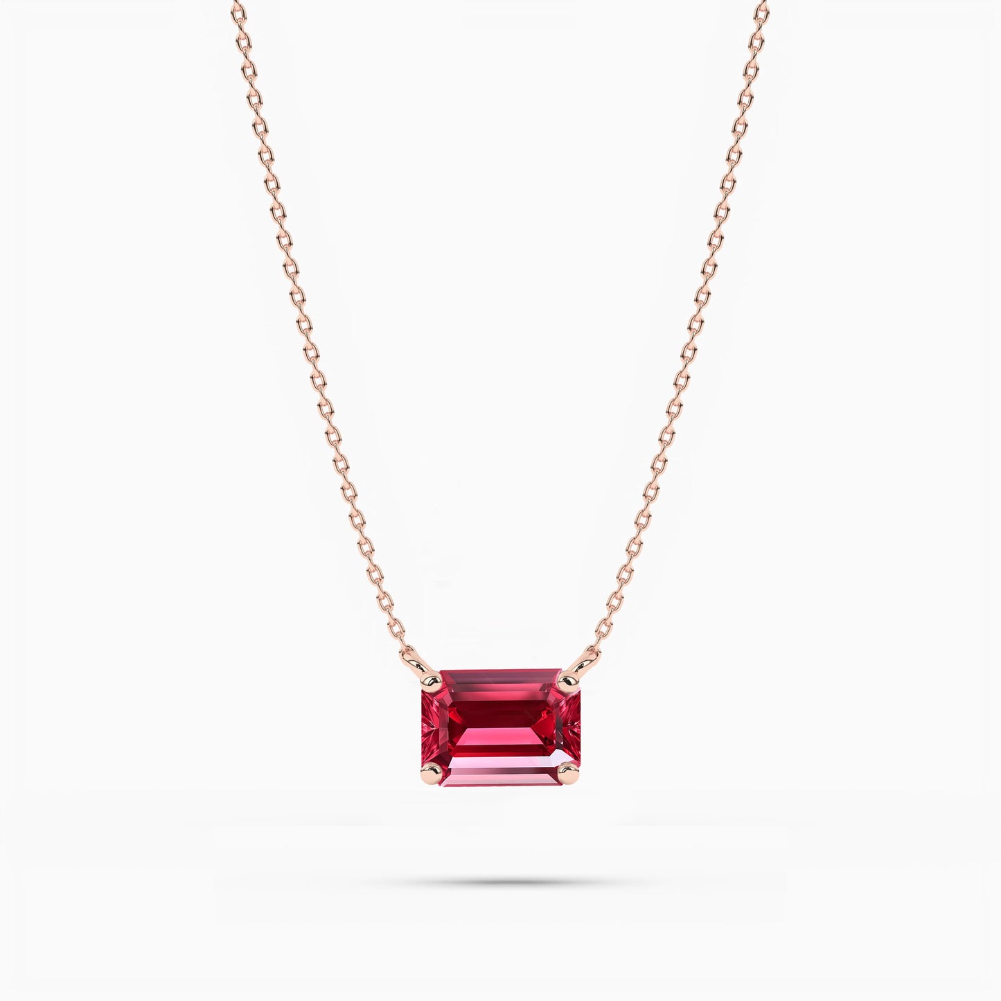rose gold plated ruby diamond necklace