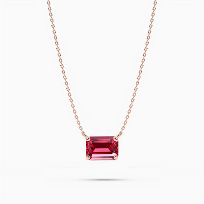 rose gold plated ruby diamond necklace