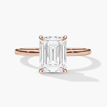 silver emerald ring rose gold