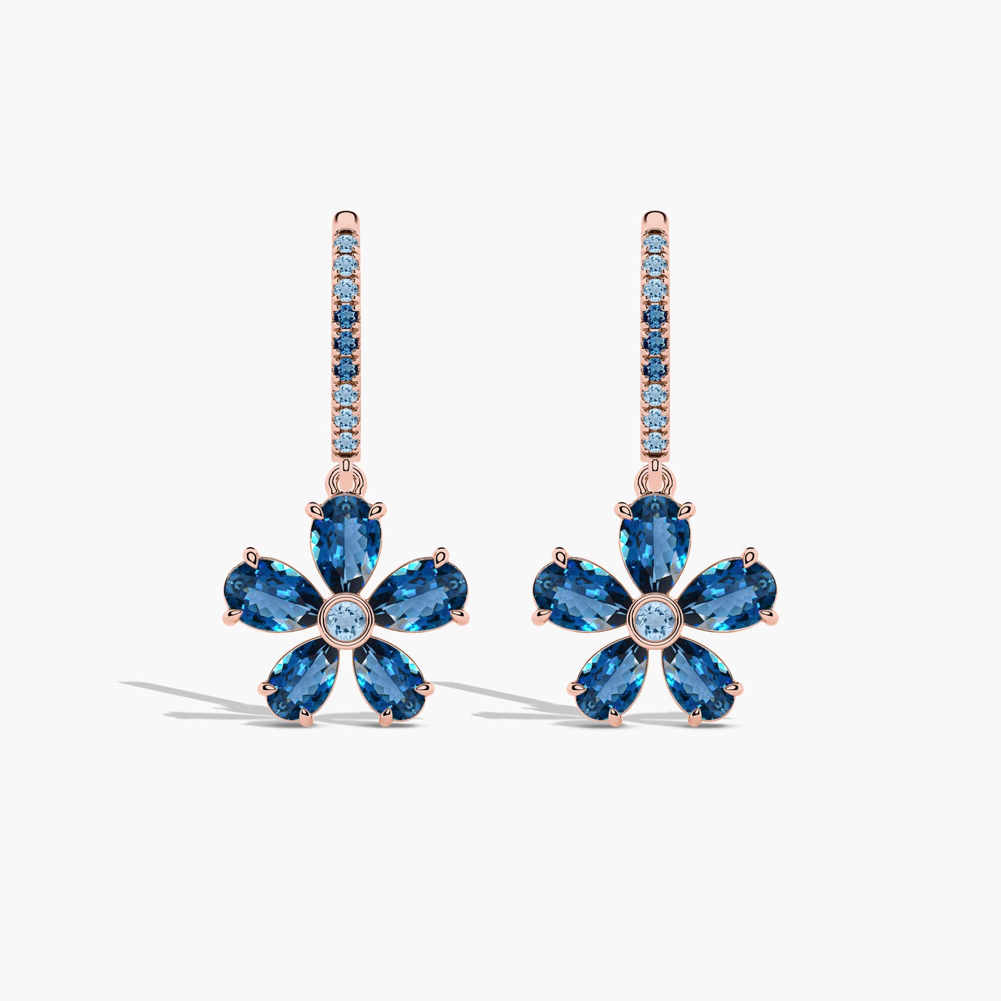 silver flower earrings
