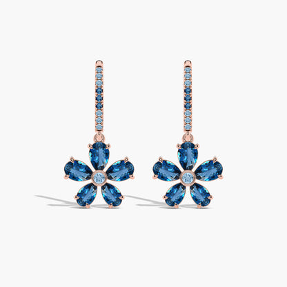silver flower earrings