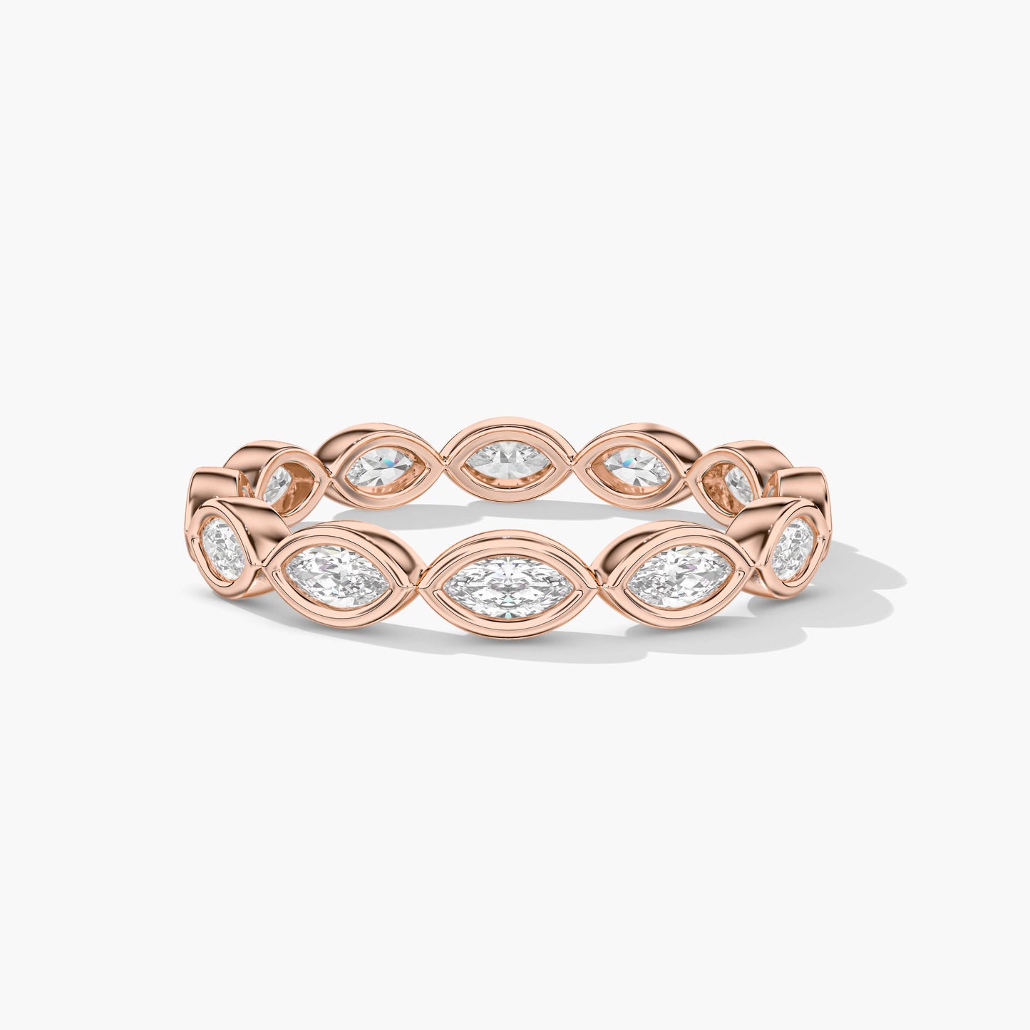Rose gold ring with diamond accents 