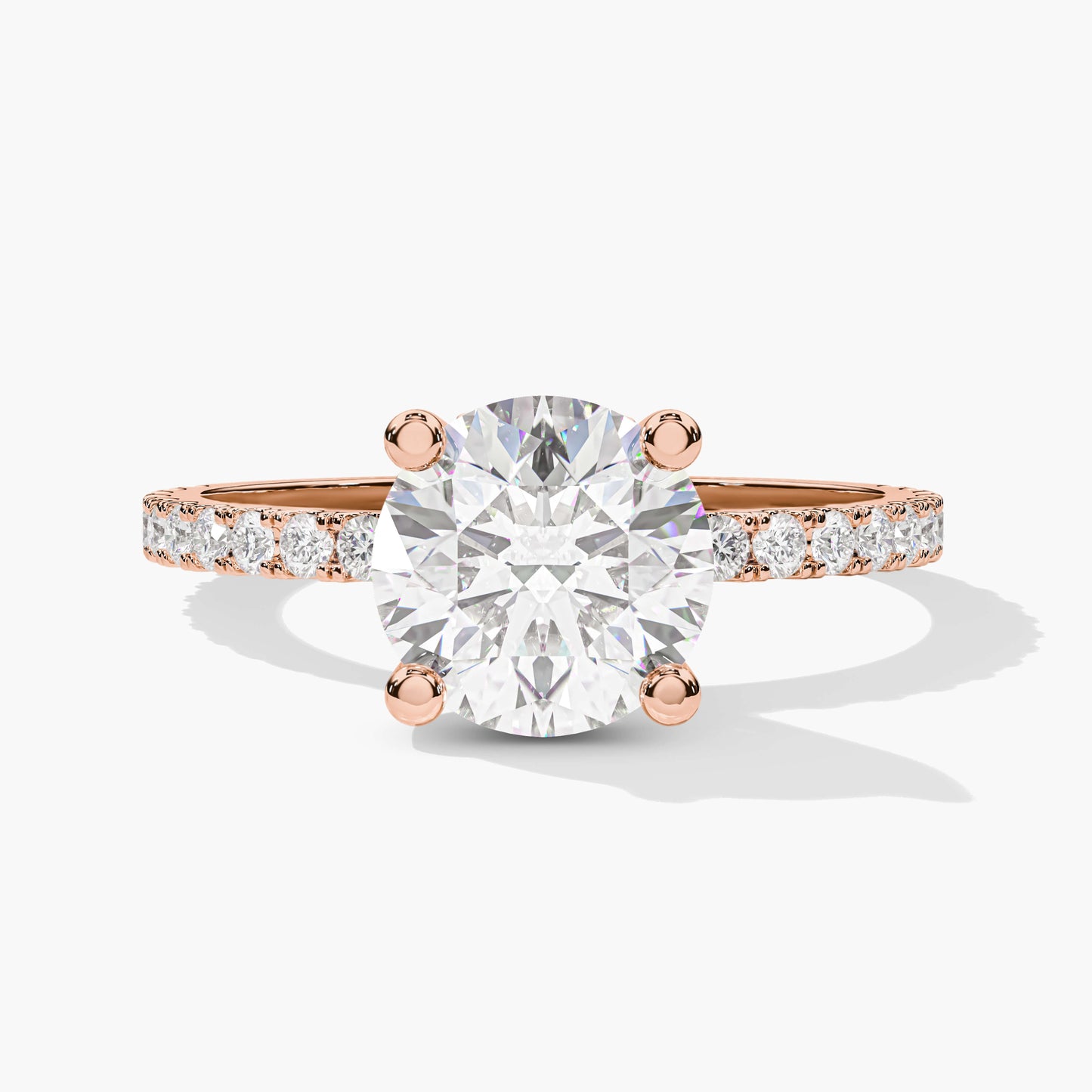 diamond stone ring rose gold plated