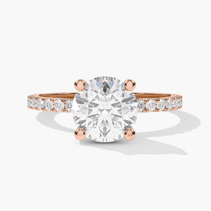 diamond stone ring rose gold plated