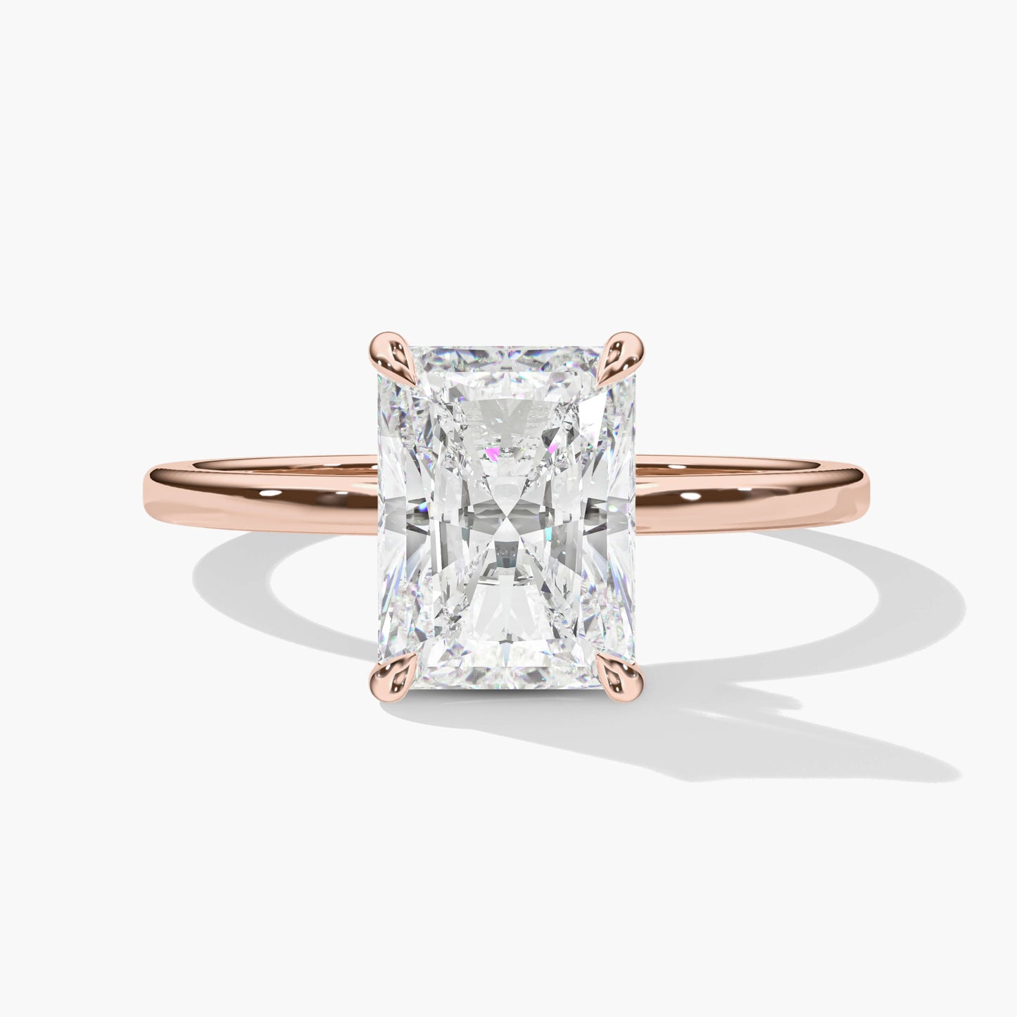 Radiant diamond solitaure ring