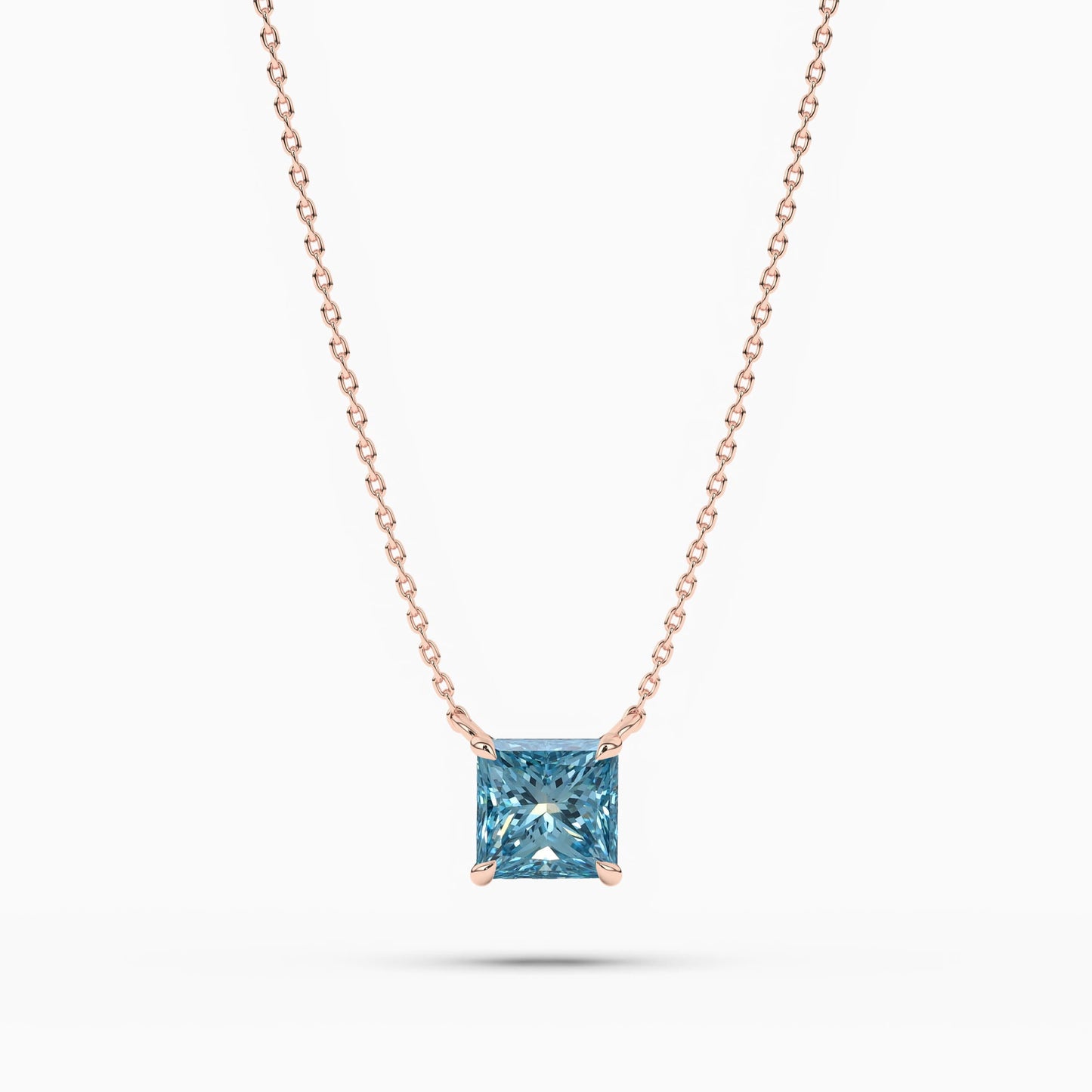 blue diamond solitaire pendant