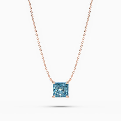 blue diamond solitaire pendant