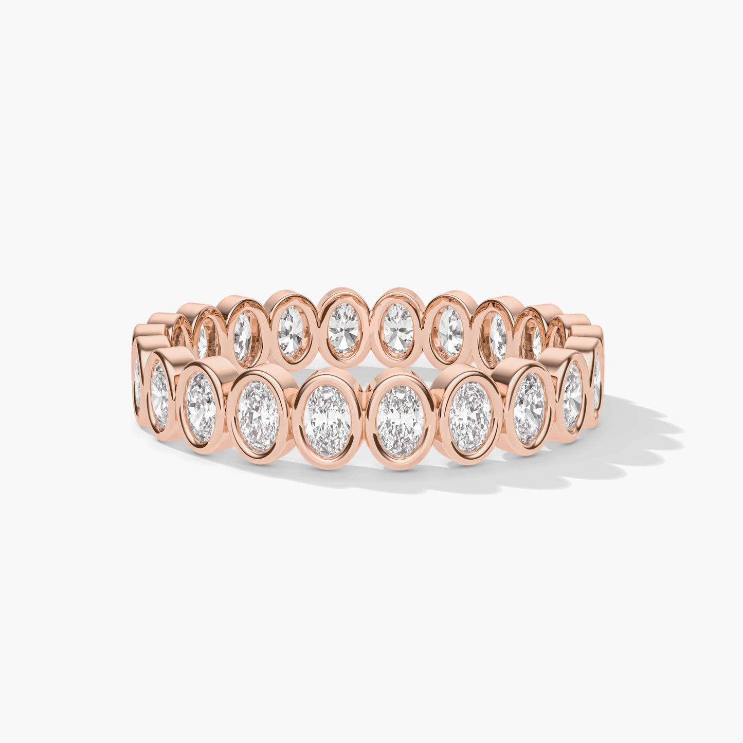 Rose gold ring with diamonds