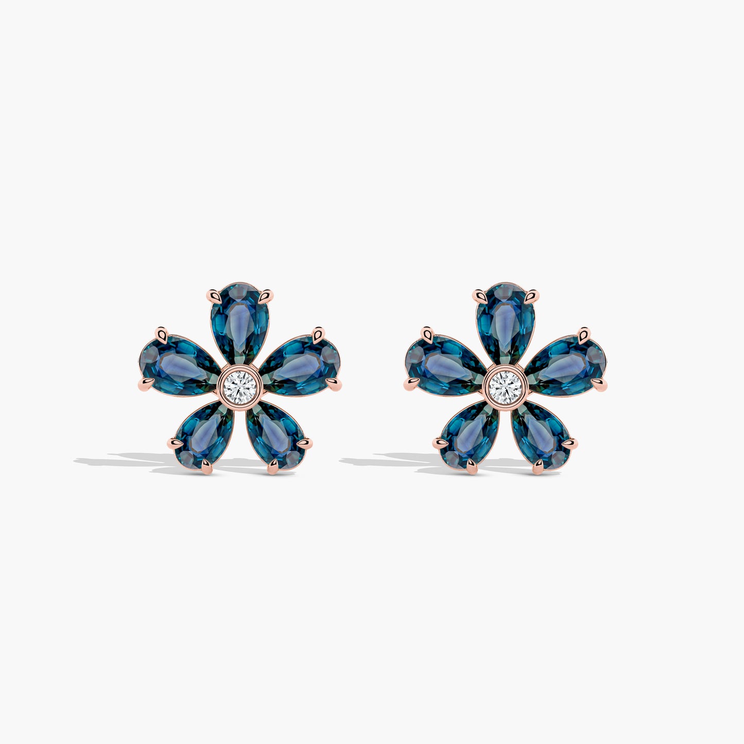blue sapphire sterling silver earring