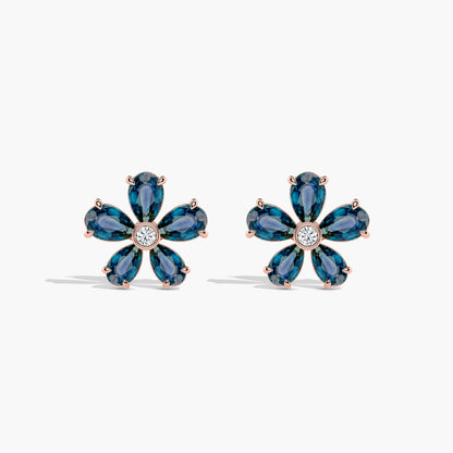 blue sapphire sterling silver earring