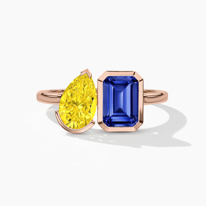 Blue diamond wedding ring