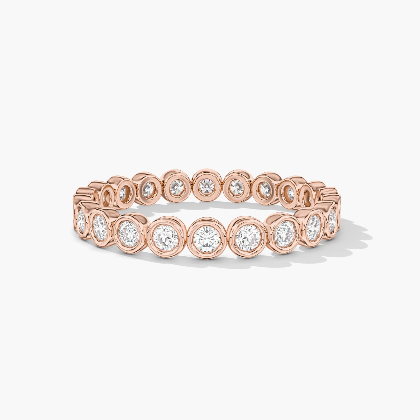 Rose gold ring with diamonds 