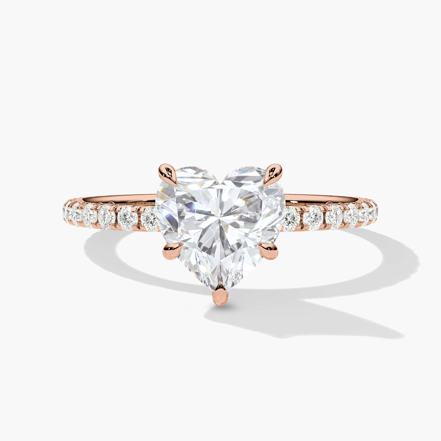 silver heart ring with diamonds