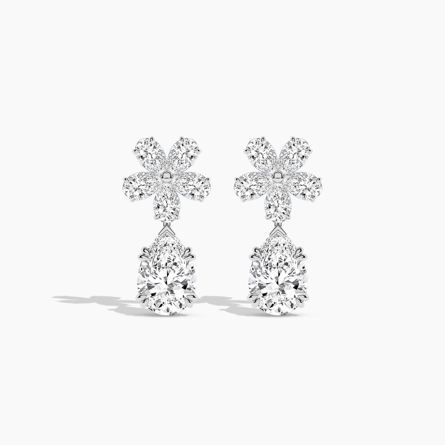 diamond flower earrings