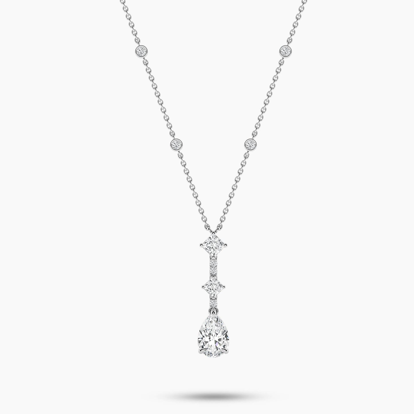 Beutiful White Diamond Necklace Sterling Silver
