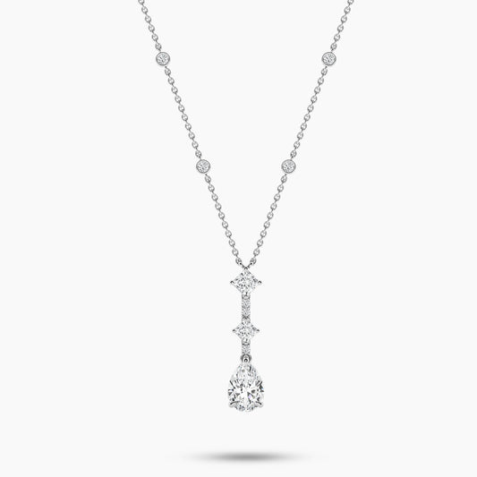Beutiful White Diamond Necklace Sterling Silver