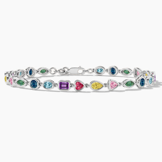 Gemstone silver bracelet