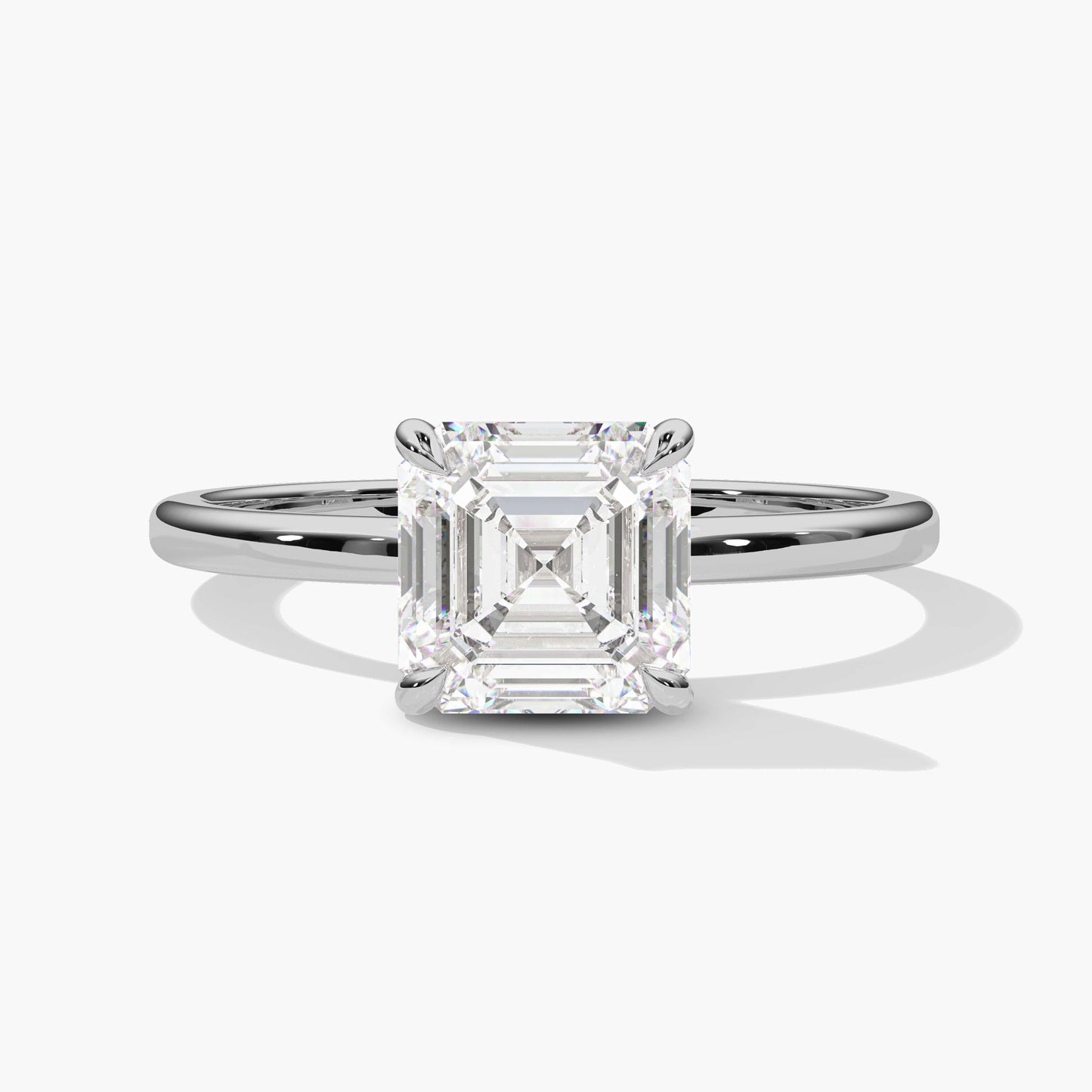 Asscher Diamond Solitaire Diamond Ring