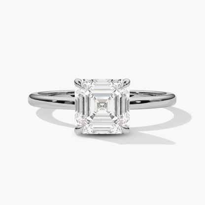 Asscher Diamond Solitaire Diamond Ring