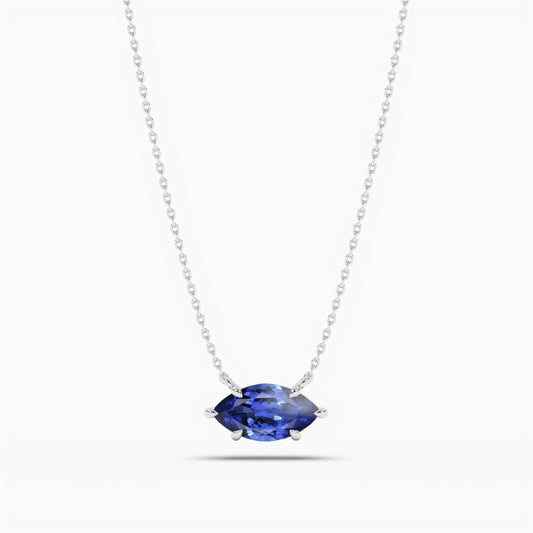 diamond necklace blue stone