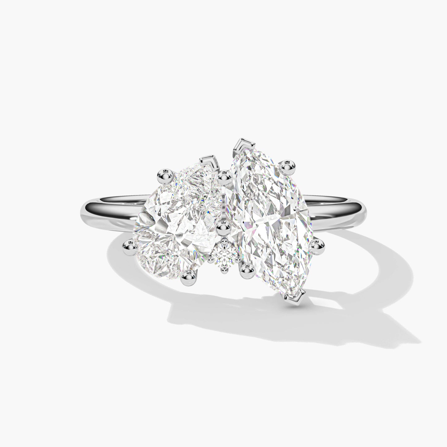 Silver diamond ring