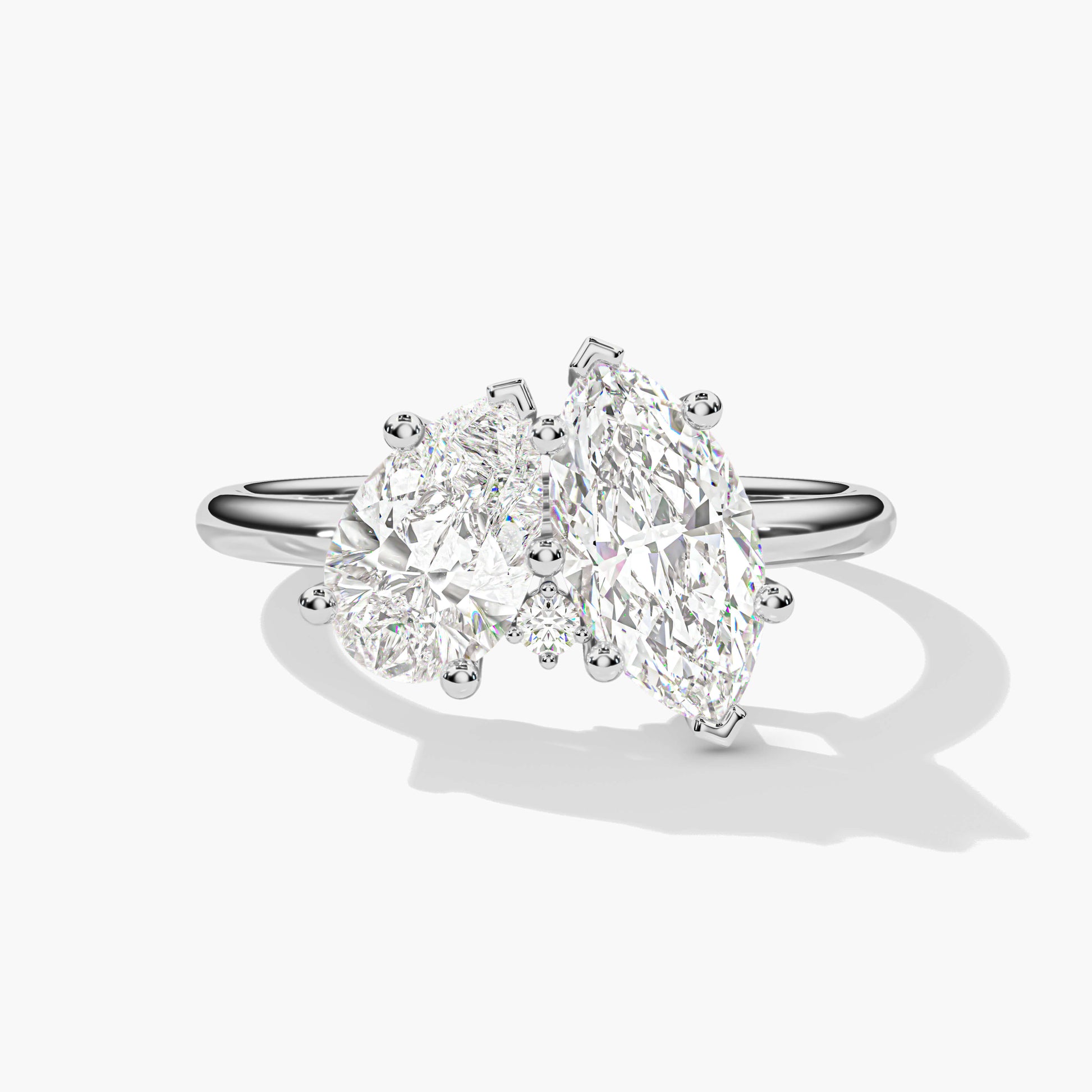 Silver diamond ring