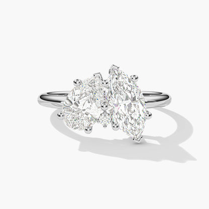 Silver diamond ring