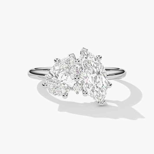 Silver diamond ring