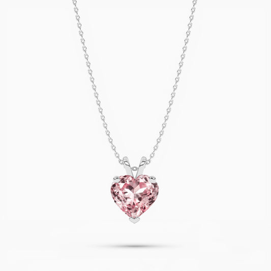 Pink Heart Pendant Necklace