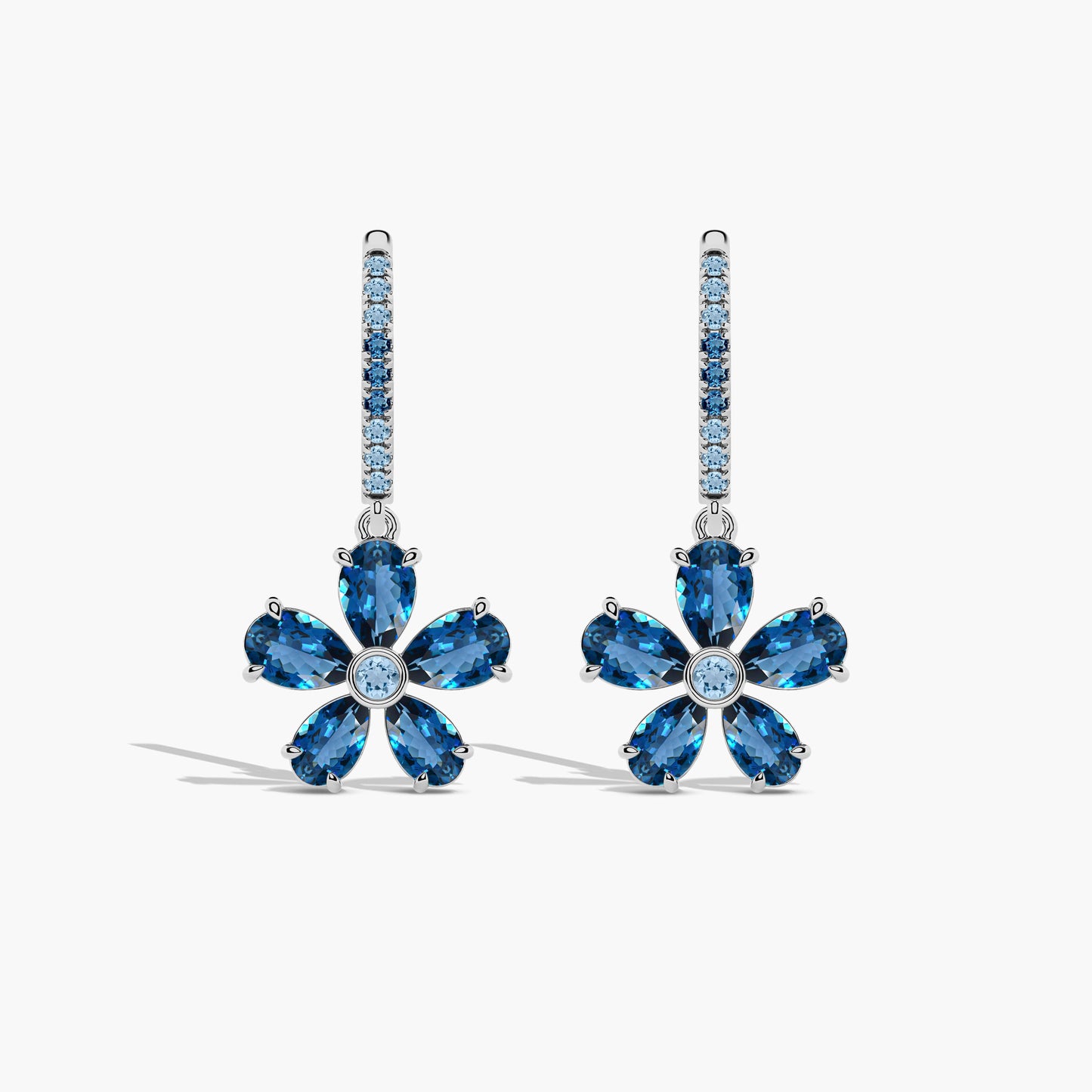 silver flower earrings