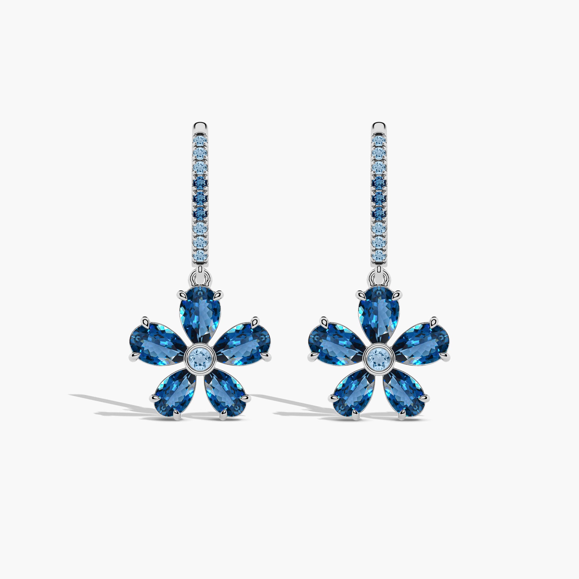 silver flower earrings